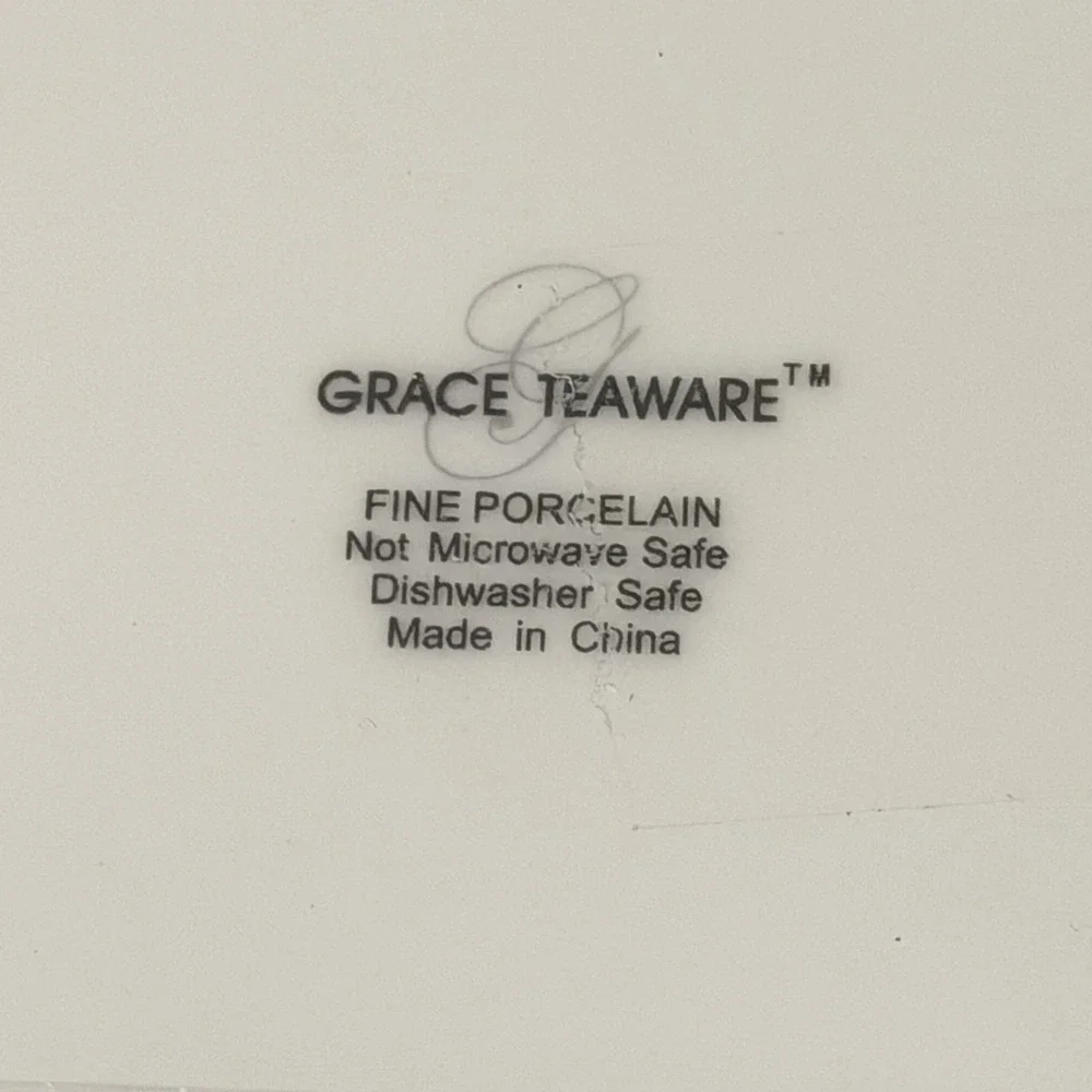 Grace Teaware Sandwich Snack Tray / Cup Spring Flowers Hummingbird Set NEW